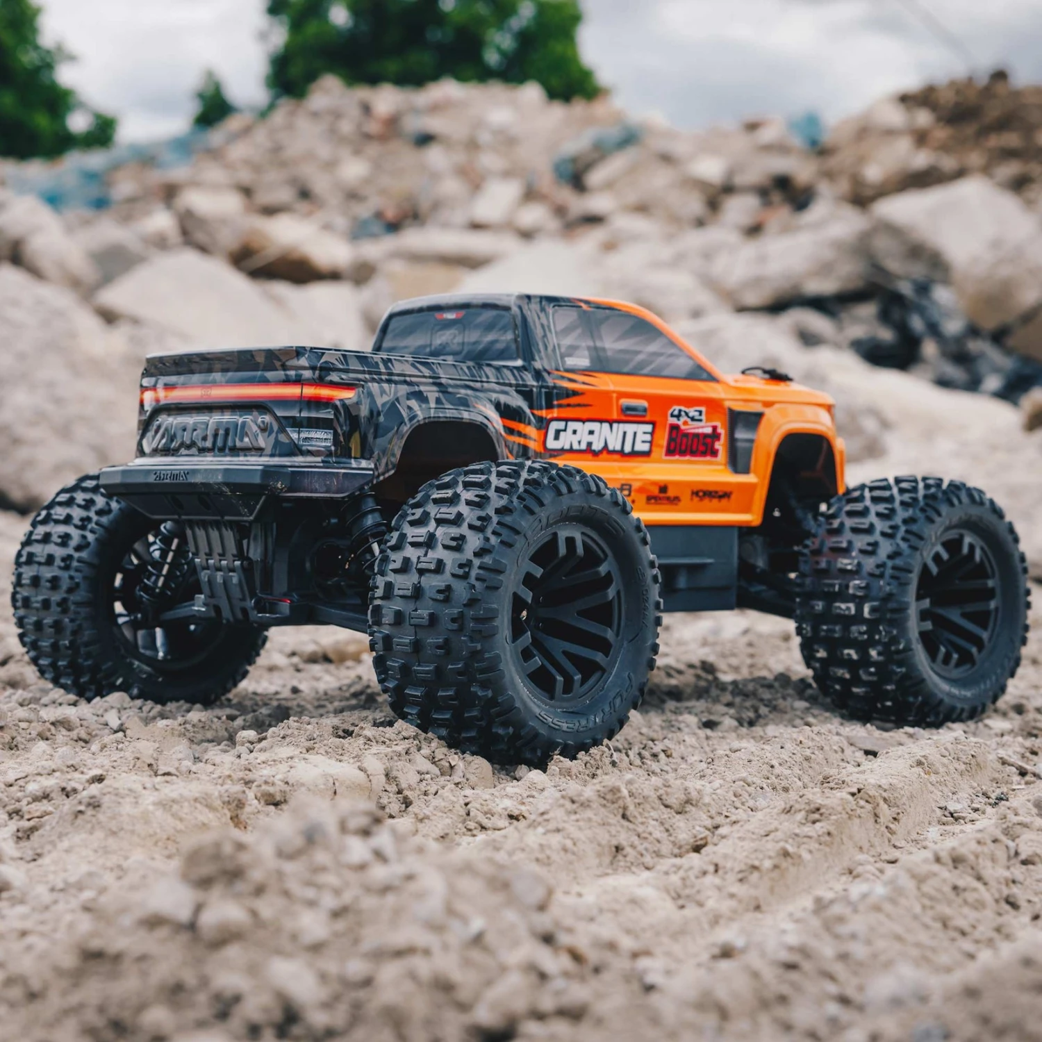 Arrma 1/10 Granite 4X2 Boost Mega 550 Brushed Monster Truck RTR, With Battery & Charger, Orange #ARA4102SV4T1 3 Arrma 1/10 Granite 4X2 Boost Mega 550 Brushed Monster Truck RTR, With Battery & Charger, Orange #ARA4102SV4T1 - Image 3