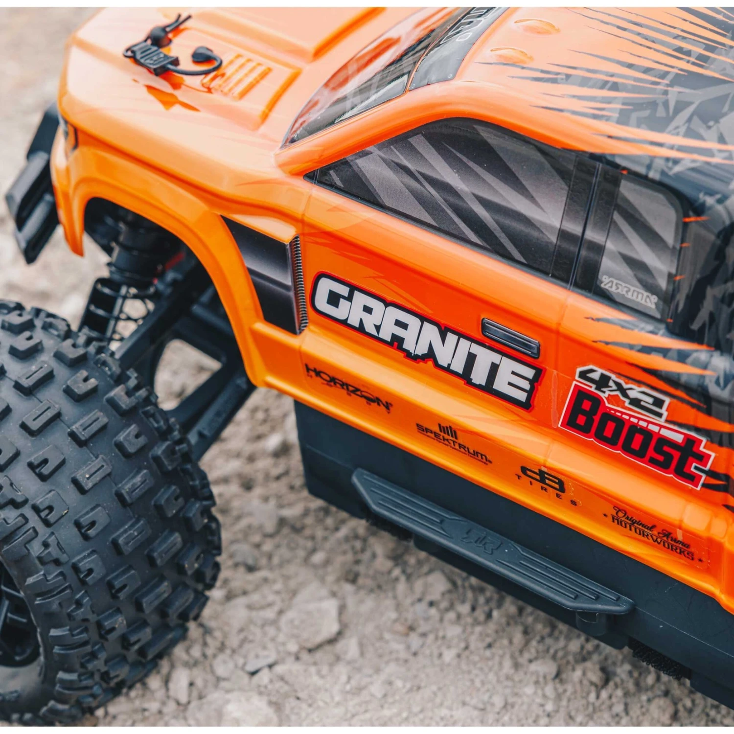 Arrma 1/10 Granite 4X2 Boost Mega 550 Brushed Monster Truck RTR, With Battery & Charger, Orange #ARA4102SV4T1 4 Arrma 1/10 Granite 4X2 Boost Mega 550 Brushed Monster Truck RTR, With Battery & Charger, Orange #ARA4102SV4T1 - Image 4