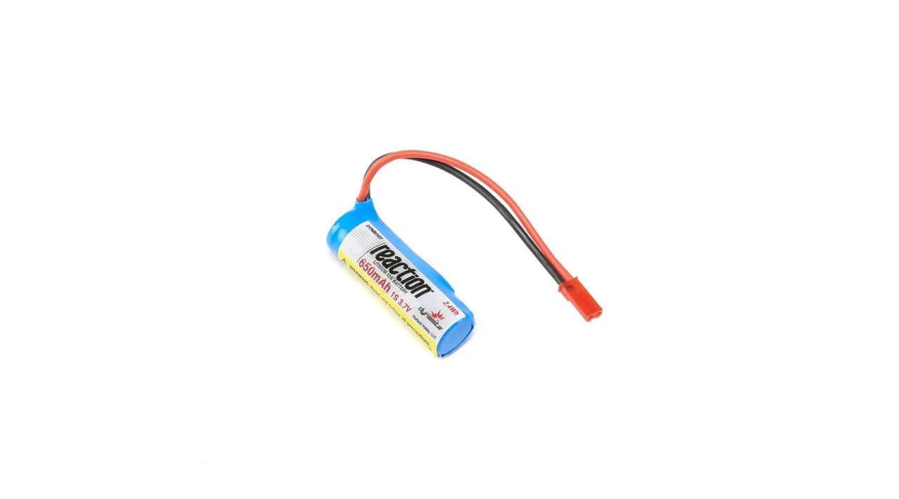 DYNB0107 Dynamite 3.7V 650mAh 1S LiIon, JST: PRB React 9 1 DYNB0107 Dynamite 3.7V 650mAh 1S LiIon, JST: PRB React 9