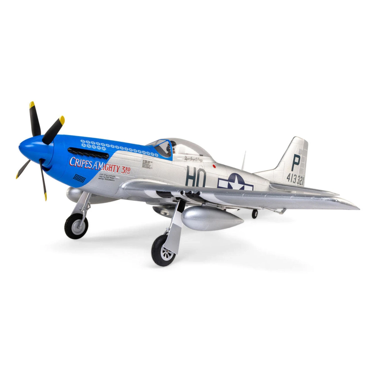 E-flite P-51D Mustang "Cripes A'Mighty 3rd" Bind-N-Fly Basic Electric Airplane W/Smart ESC, AS3X & SAFE (1200mm) #EFL089500 1 E-flite P-51D Mustang "Cripes A'Mighty 3rd" Bind-N-Fly Basic Electric Airplane W/Smart ESC, AS3X & SAFE (1200mm) #EFL089500