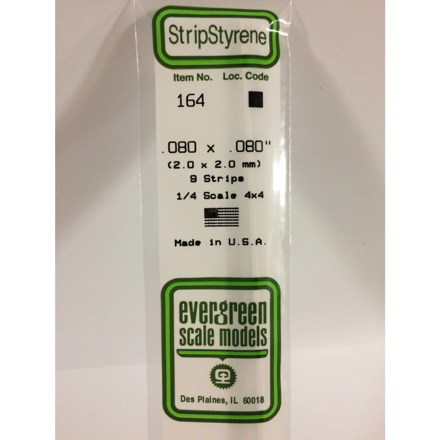 Evergreen 164 - .080" X .080" OPAQUE WHITE POLYSTYRENE STRIP 1 Evergreen 164 - .080" X .080" OPAQUE WHITE POLYSTYRENE STRIP