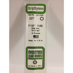 Evergreen 227 - .219" (5.5MM) OD OPAQUE WHITE POLYSTYRENE TUBING