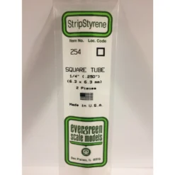 Evergreen Scale Models Square Tubing 1/4" (2) #254