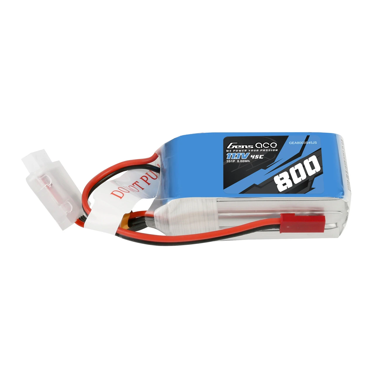 GA45C8003SJST Gens Ace 800mAh 11.1V 45C 3S1P Lipo Battery Pack With JST-SYP Plug 1 GA45C8003SJST Gens Ace 800mAh 11.1V 45C 3S1P Lipo Battery Pack With JST-SYP Plug