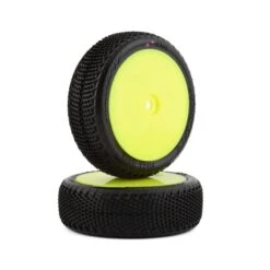 JConcepts Fuzz Bite LP 2.2" Pre-Mounted 4WD Front Buggy Tire (Yellow) (2) (Pink) W/12mm Hex #3108-201011