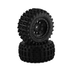 JConcepts Magma Pre-Mounted Monster Truck Tires W/Hazard Wheel (Black) (2) (Platinum) #4013-3994