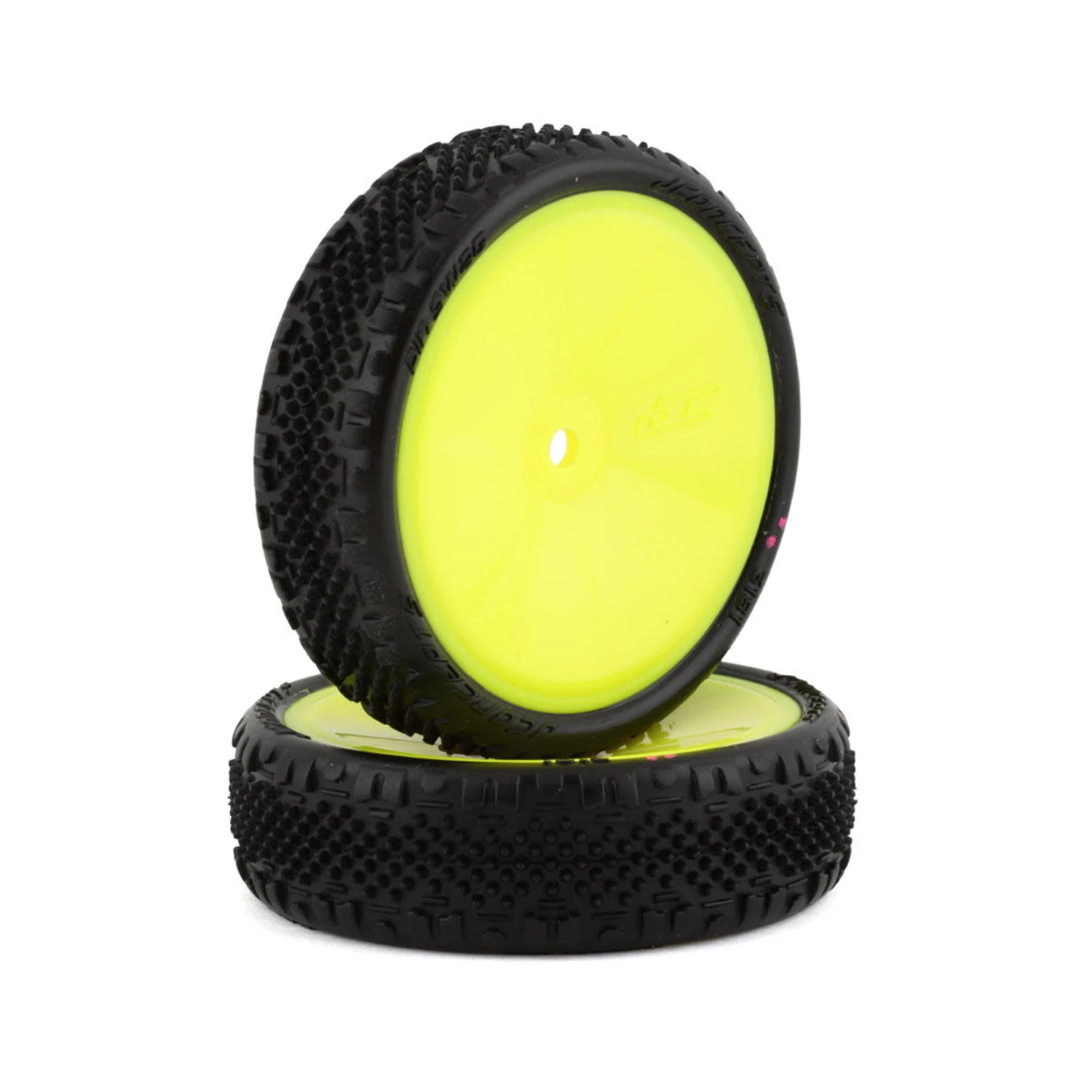 JConcepts Pin Swag 2.2" Pre-Mounted 2WD Front Buggy Carpet Tires (Yellow) (2) (Pink) W/12mm Hex #3181-201011 1 JConcepts Pin Swag 2.2" Pre-Mounted 2WD Front Buggy Carpet Tires (Yellow) (2) (Pink) W/12mm Hex #3181-201011