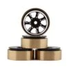 Samix SCX24 Aluminum & Brass 1.0" Beadlock Wheel Set (Black) (4) #SCX24-6669