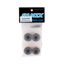 Samix SCX24 Aluminum & Brass 1.0" Beadlock Wheel Set (Black) (4) #SCX24-6669 -Car Airplane Model Shop samix samix scx24 aluminum brass 10 beadlock wheel 4