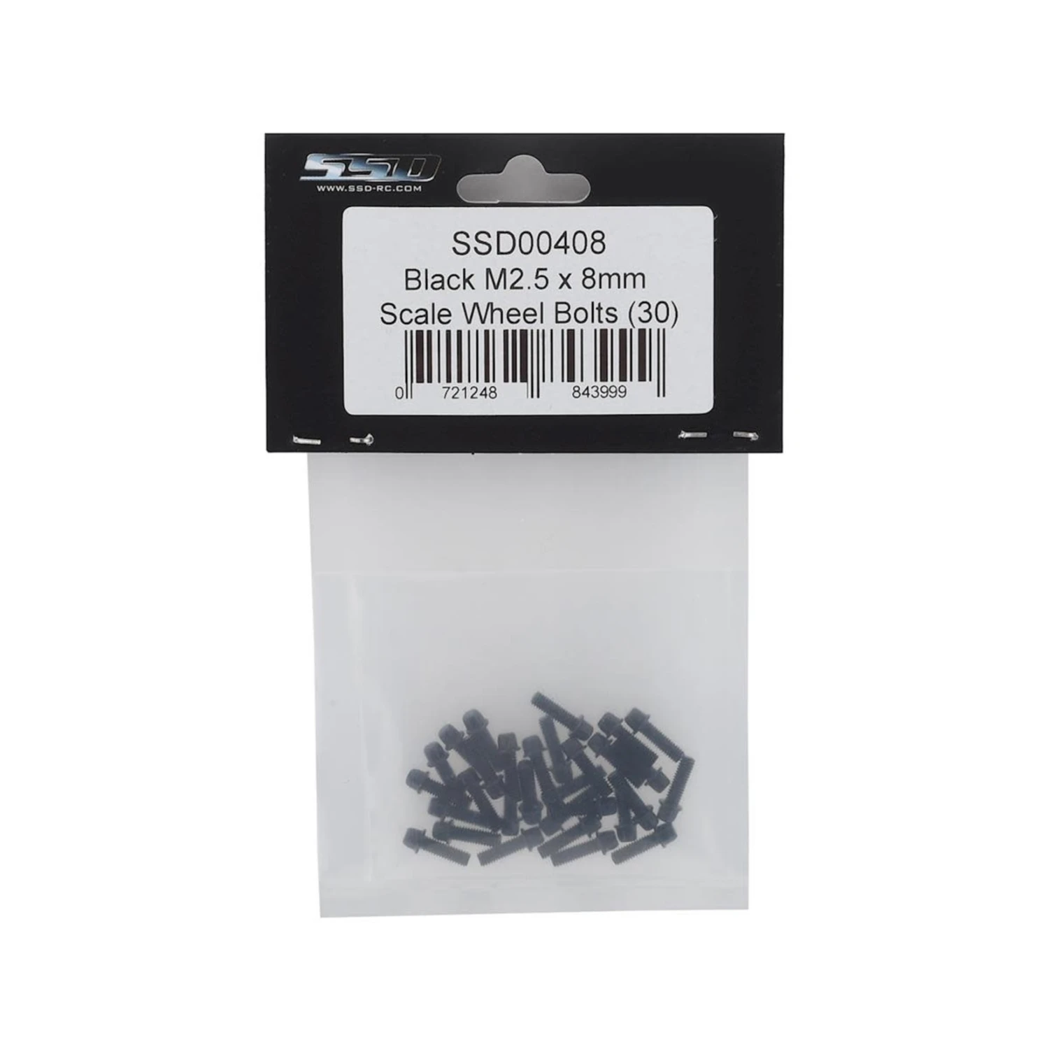 SSD RC 2.5x8mm Scale Wheel Bolts (Black) (30) #SSD00408 2 SSD RC 2.5x8mm Scale Wheel Bolts (Black) (30) #SSD00408 - Image 2