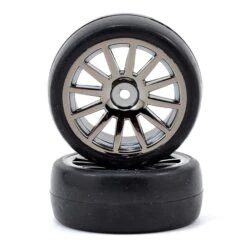 Traxxas LaTrax Pre-Mounted Slick Tires & 12-Spoke Wheels (Black Chrome) (2) 7573A