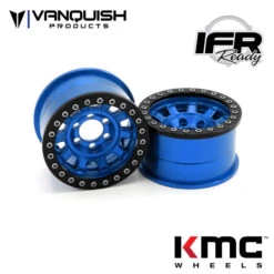 Vanquish Products KMC KM236 Tank 1.9" Beadlock Crawler Wheels (Blue) (2) #VPS07784